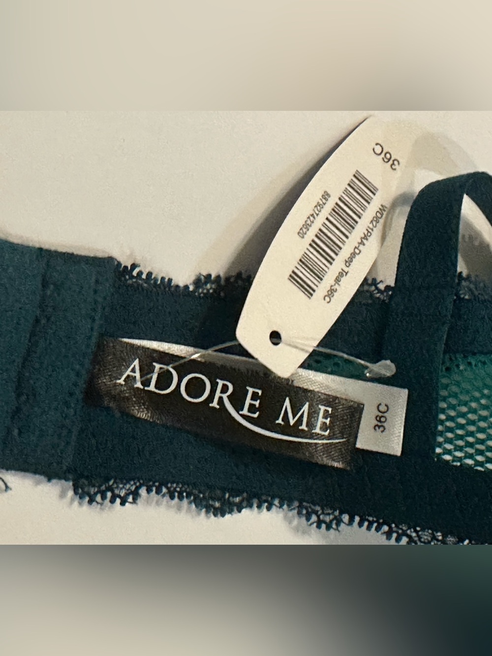 Adore Me Dark Teal Lace Push-Up Bra & Panty Set nwot large lingerie 36C viral - Picture 9 of 10